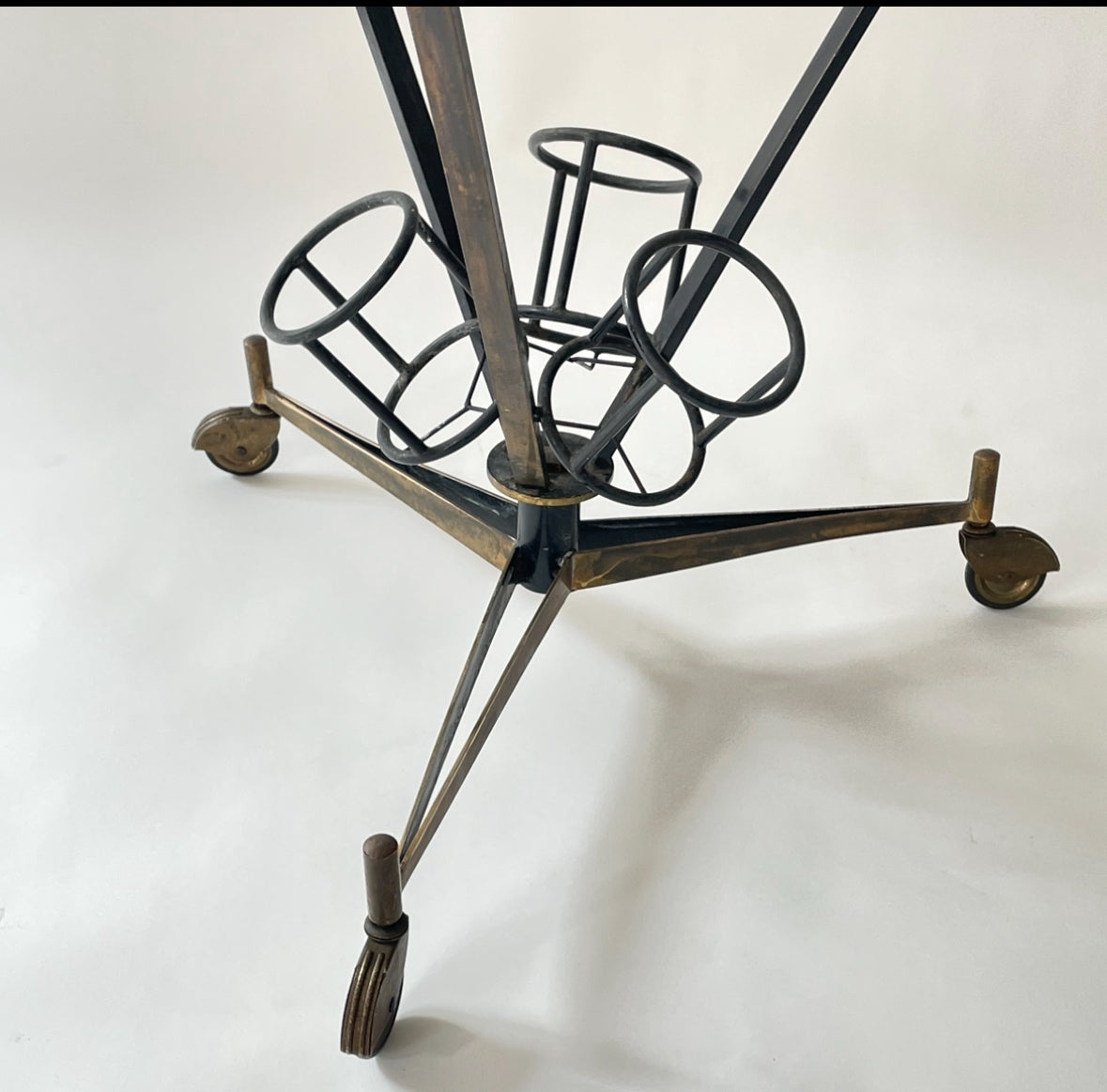 Brass Hexagonal Bar Cart - Italy 50s