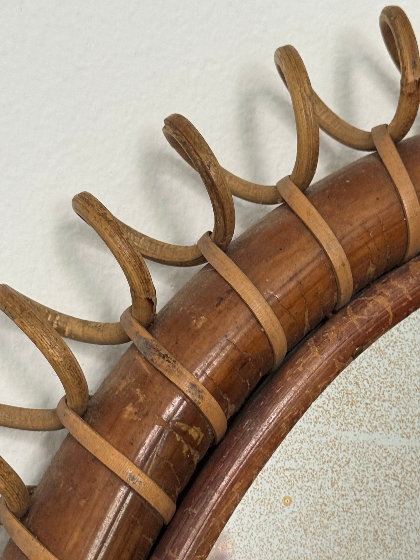 Italian 60s Rattan Mirror