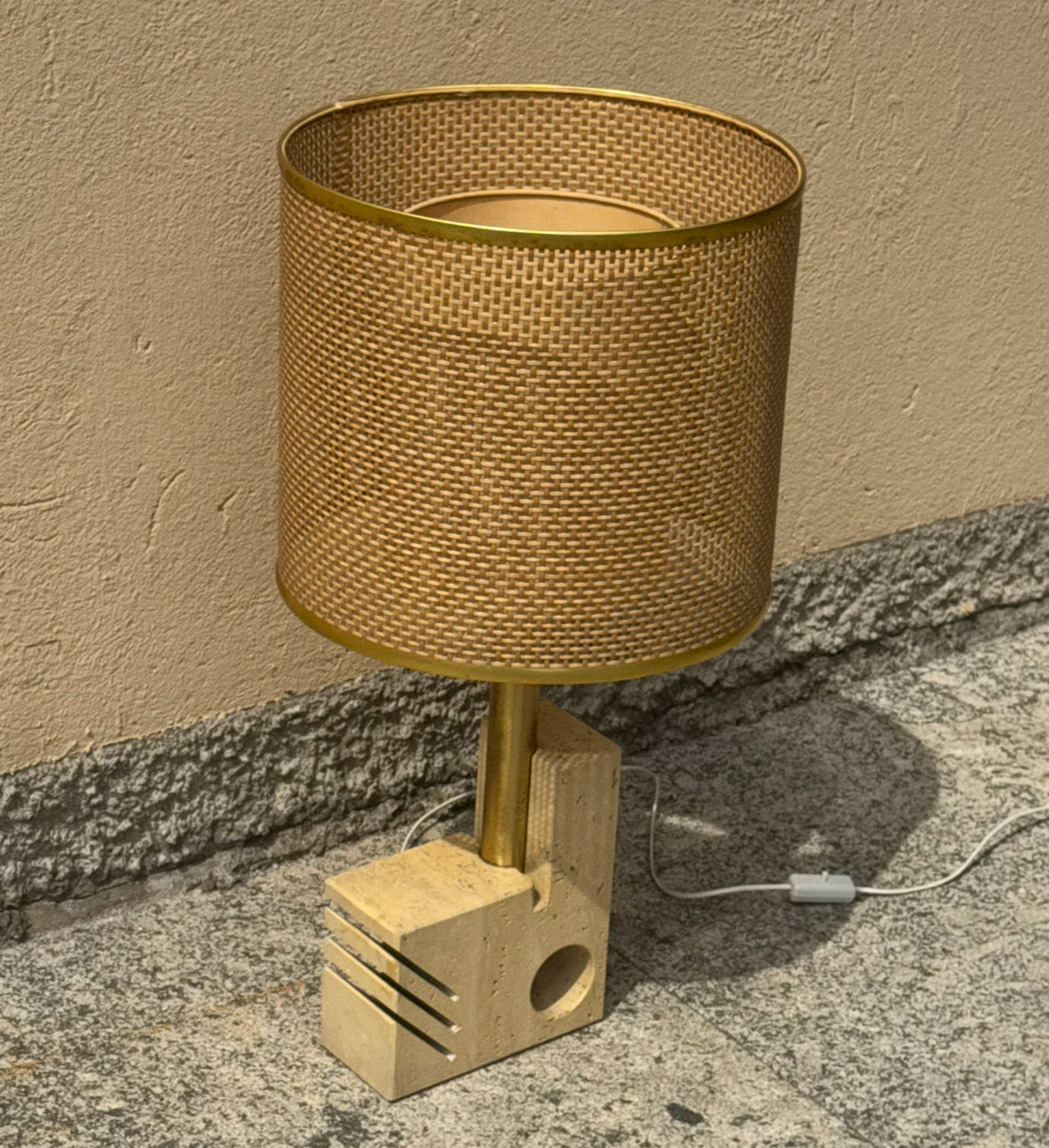 Travertine Table Lamp by Fratelli Manelli - Italy 1960s