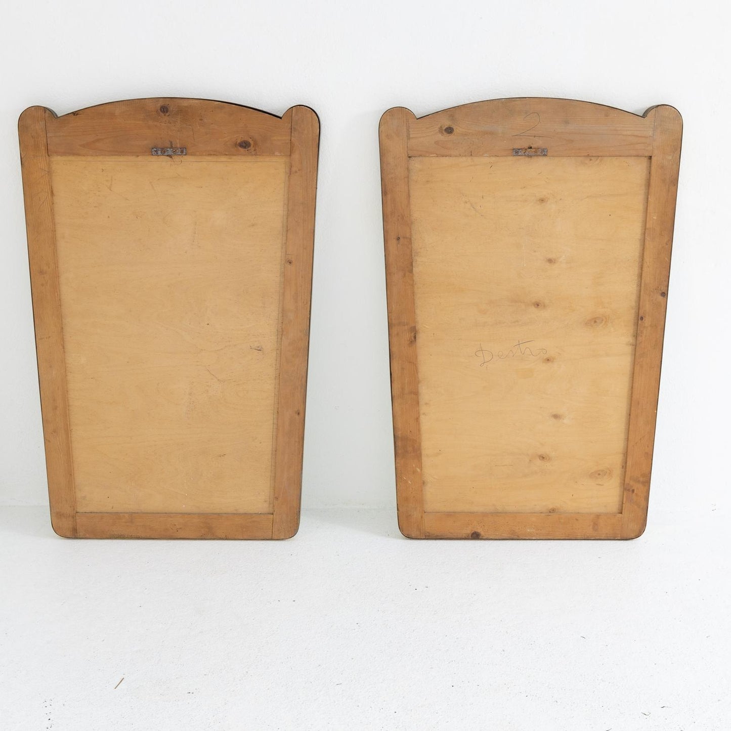 Pair Brass Italian 50s Mirrors