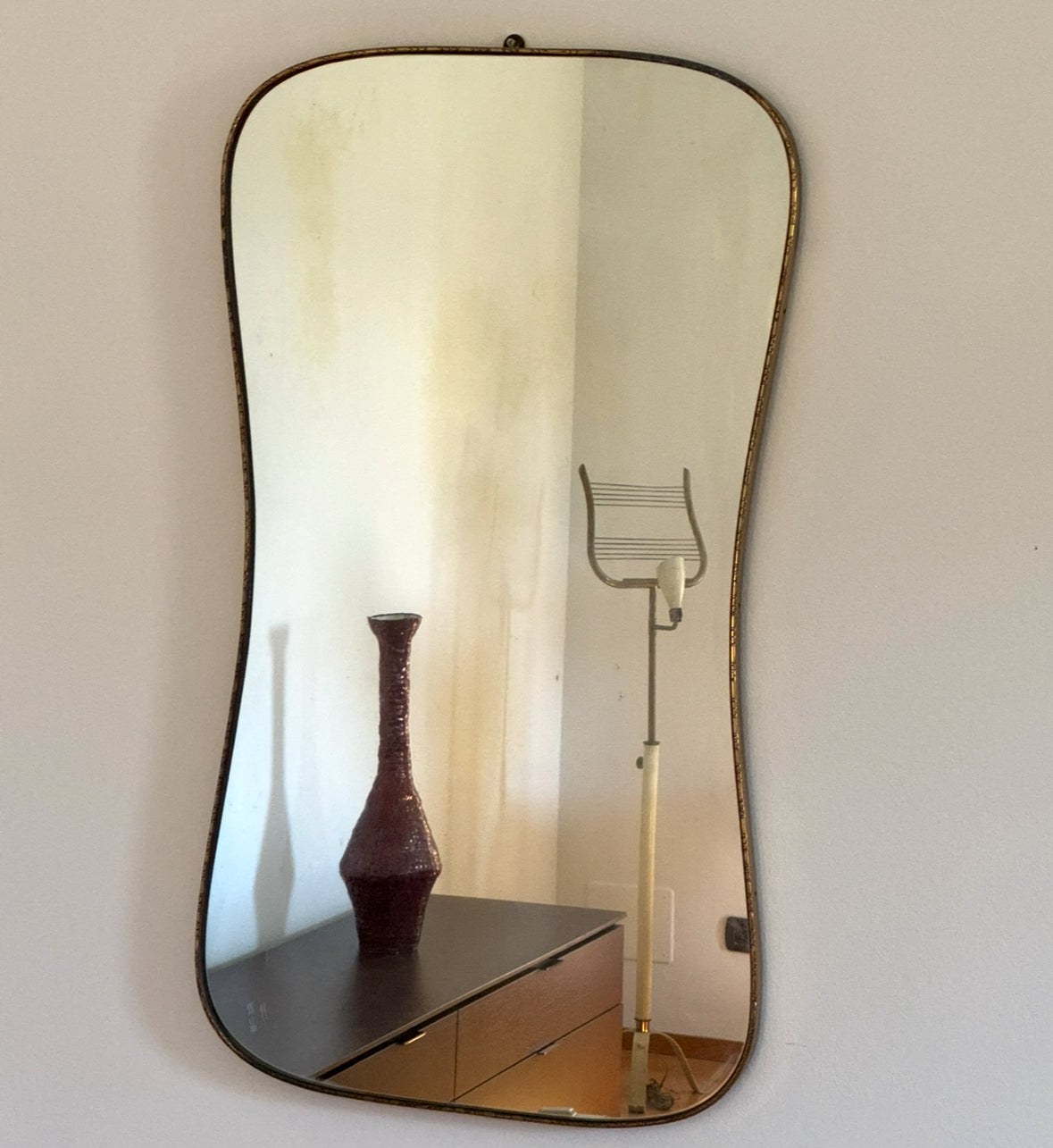 Large Brass Mirror - Italy 50s