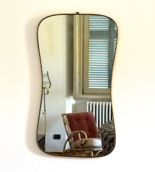 Large Brass Mirror - Italy 50s
