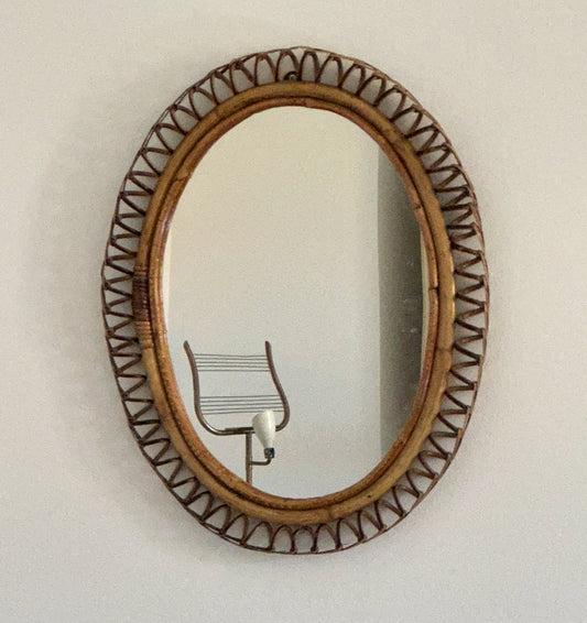 Italian 60s Rattan Mirror