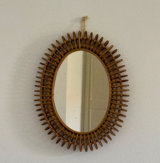 Italian 60s Rattan Mirror