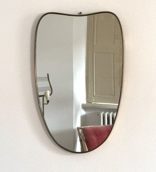 Brass Shield Mirror - Italy 50s