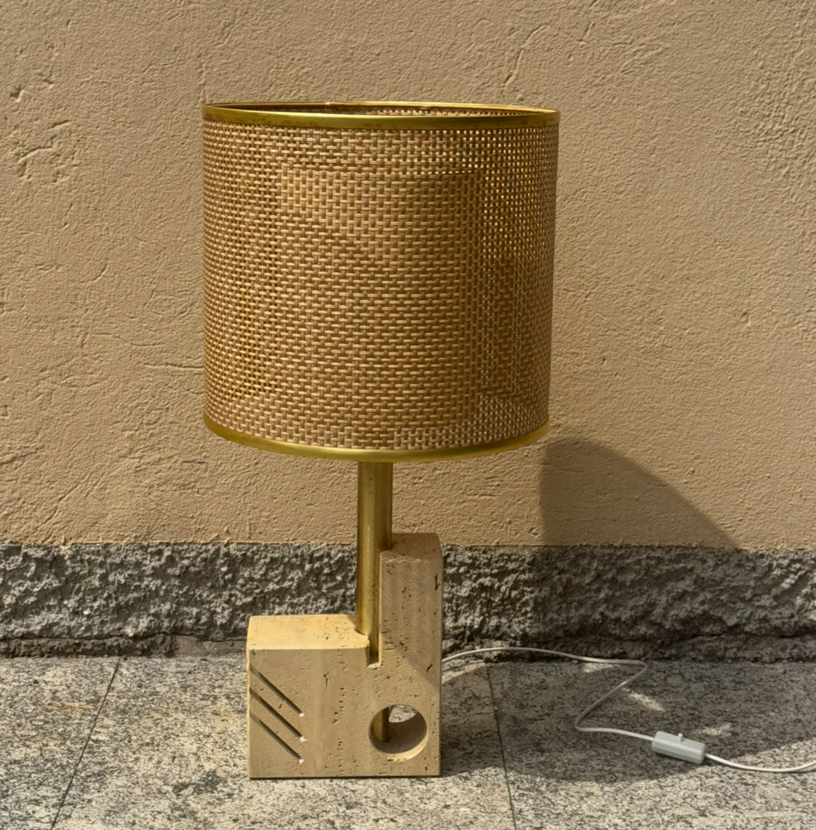 Travertine Table Lamp by Fratelli Manelli - Italy 1960s