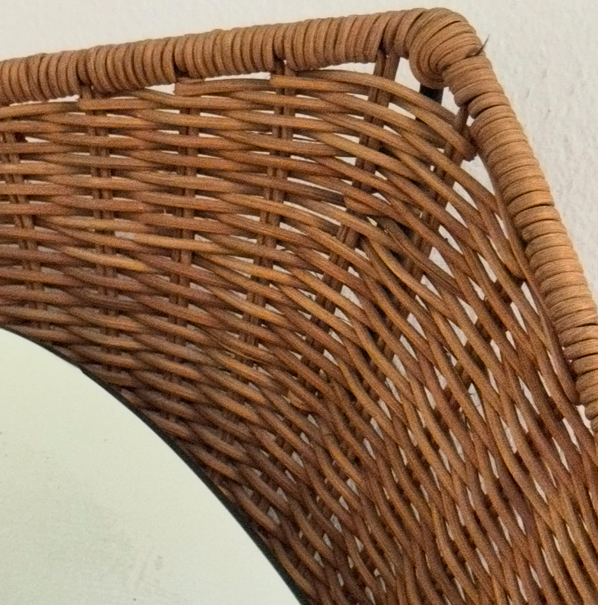 Large Rattan Mirror - Dal Vera, Italy 60s