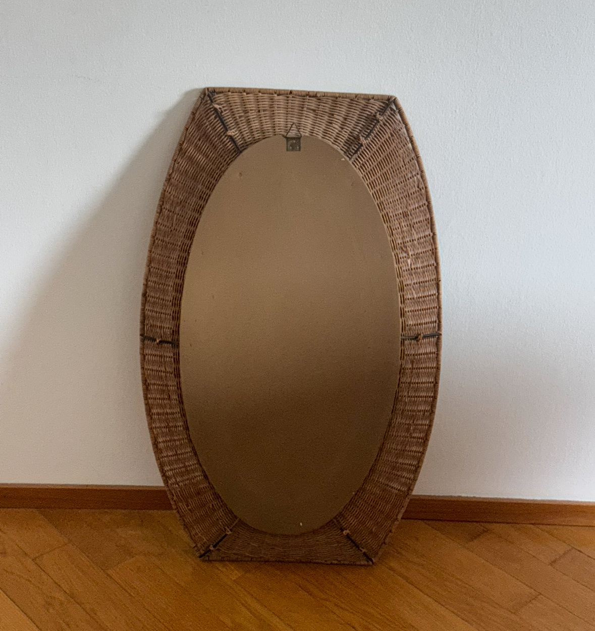 Large Rattan Mirror - Dal Vera, Italy 60s