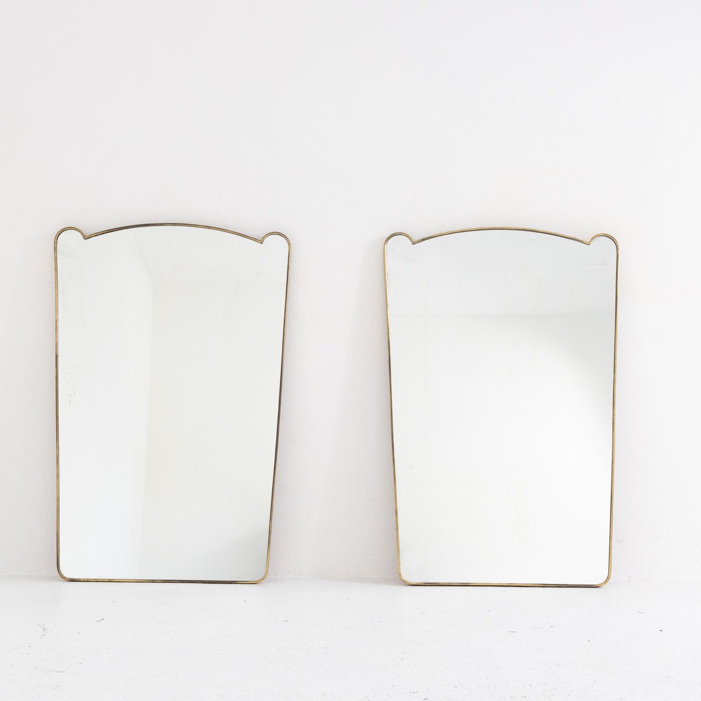 Pair Brass Italian 50s Mirrors