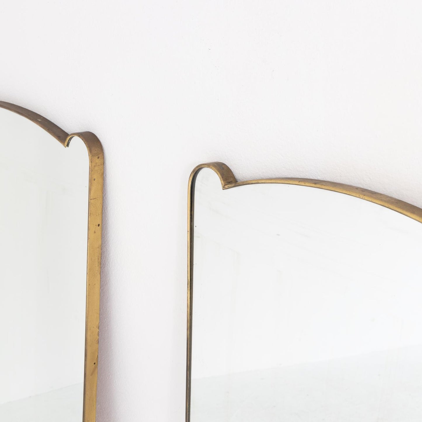 Pair Brass Italian 50s Mirrors