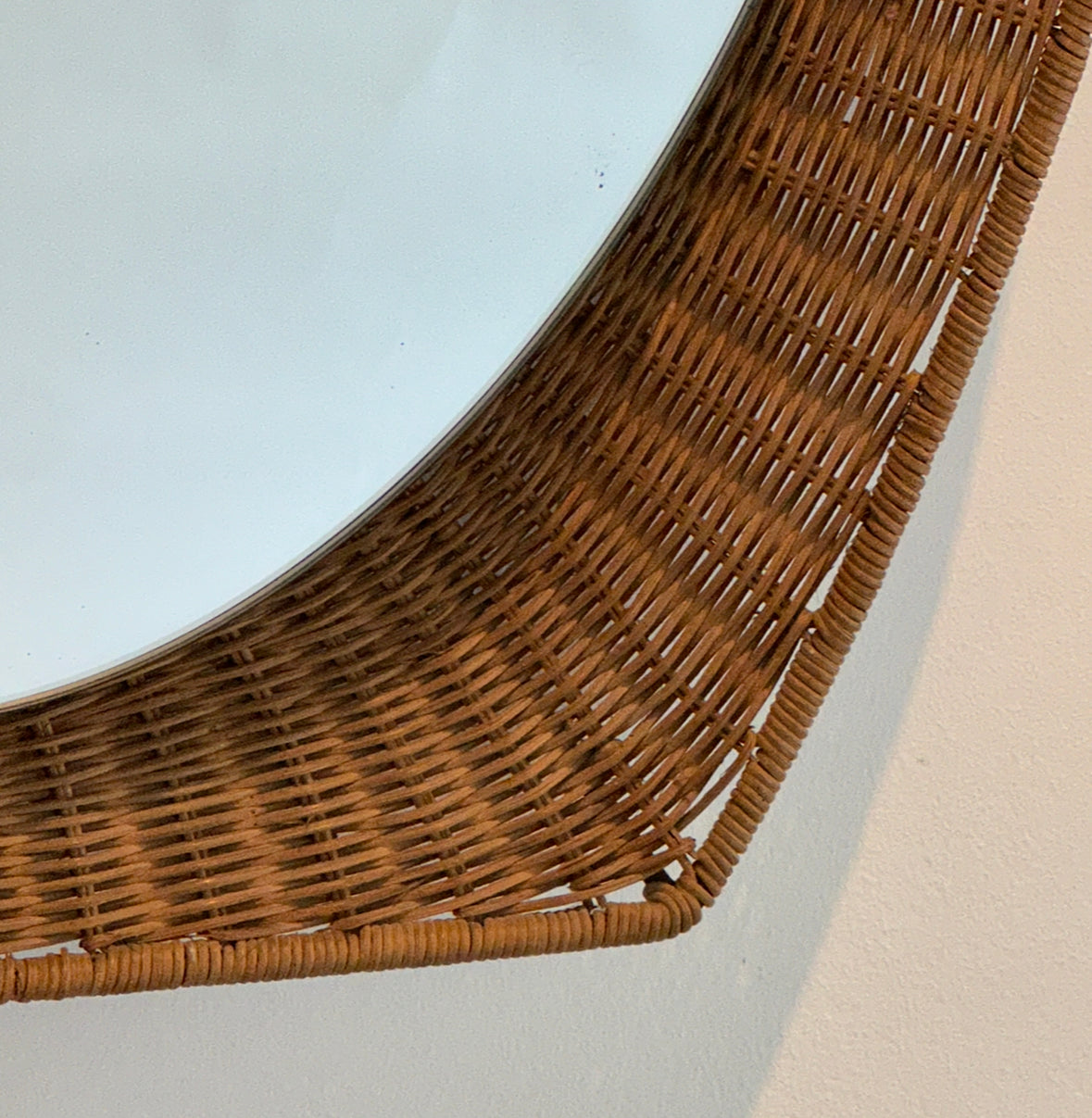 Pair of Roma Cantu Italian Rattan Mirrors