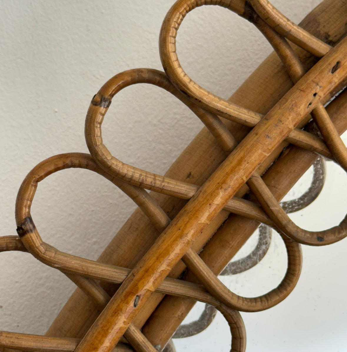 Rattan Teardrop Albini Mirror Italy 60s